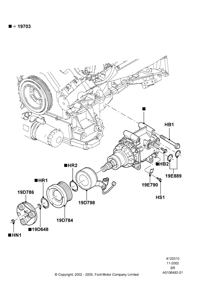 10D - Air Conditioning Condensr/Compressr, Compressor Assy; 18/NOV/2002-01/JUL/2005