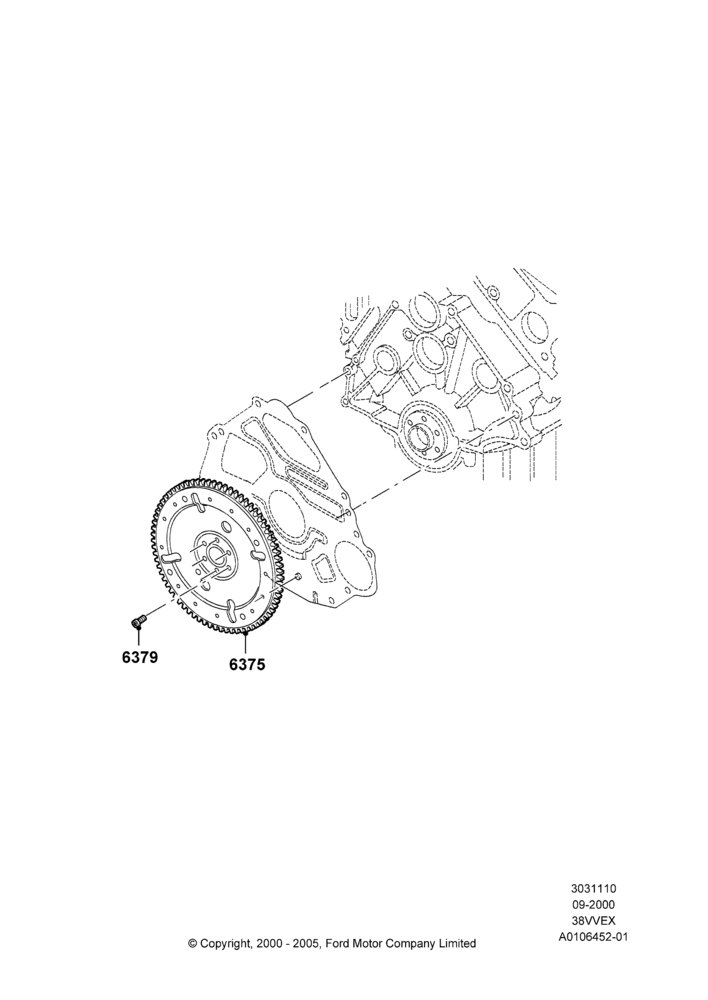 10B - Flywheel, 3.8 OHV EFI, Automatic; 18/SEP/2000-30/SEP/2003