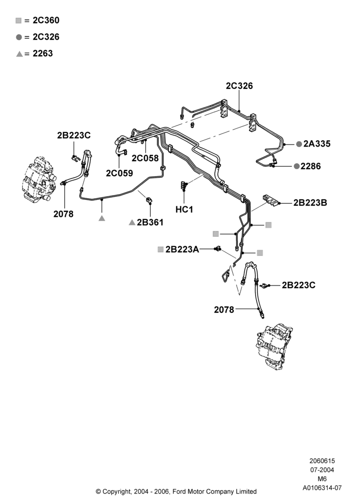 15 - FRONT BRAKE LINES; 26/JUL/2004-01/MAY/2006