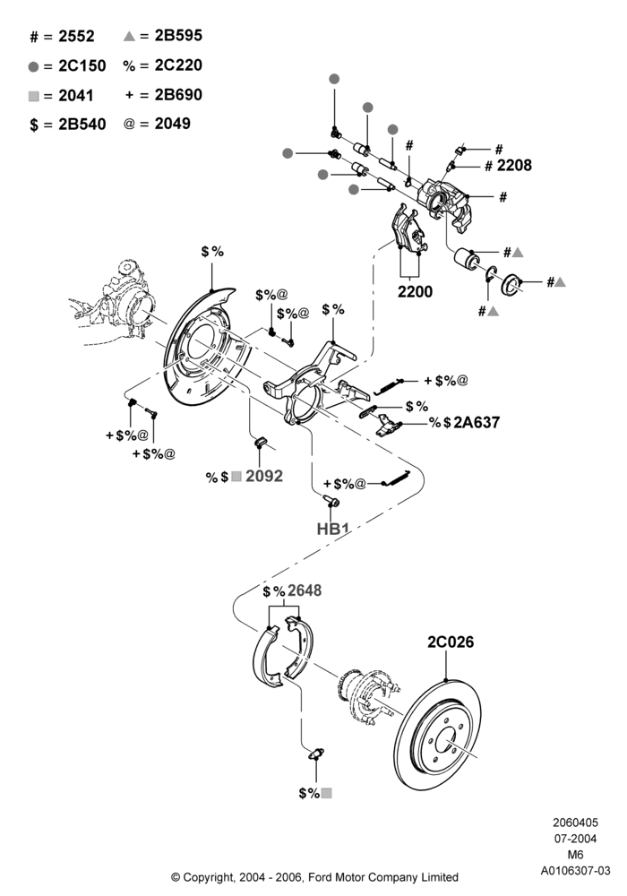 05 - Rear Brake Discs and Calipers; 26/JUL/2004-01/MAY/2006