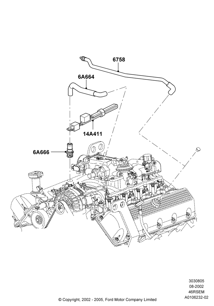 05C - Emission Control - Crankcase, 4.6 SOHC EFI, GT; 05/AUG/2002-12/MAY/2004