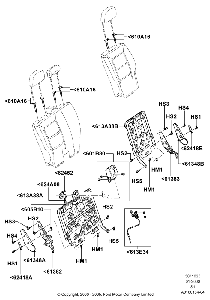 25B - Rear Seat Back; 19/AUG/2002-30/JUN/2005
