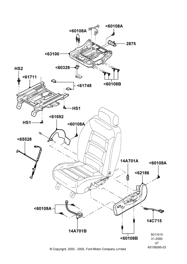15C - Front Seat Base, With Driver 6 Way Pwr.Seat Adjuster; 19/AUG/2002-09/MAY/2003