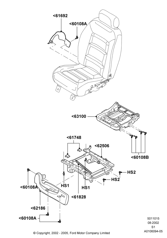 15D - Front Seat Base, With Driver 2 Way Mnl.Seat Adjuster; 19/AUG/2002-30/JUN/2005