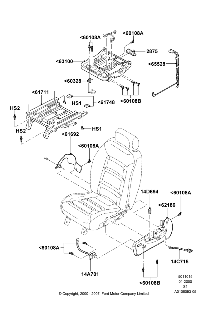 15C - Front Seat Base, With Driver 6 Way Pwr.Seat Adjuster; 19/AUG/2002-30/JUN/2005
