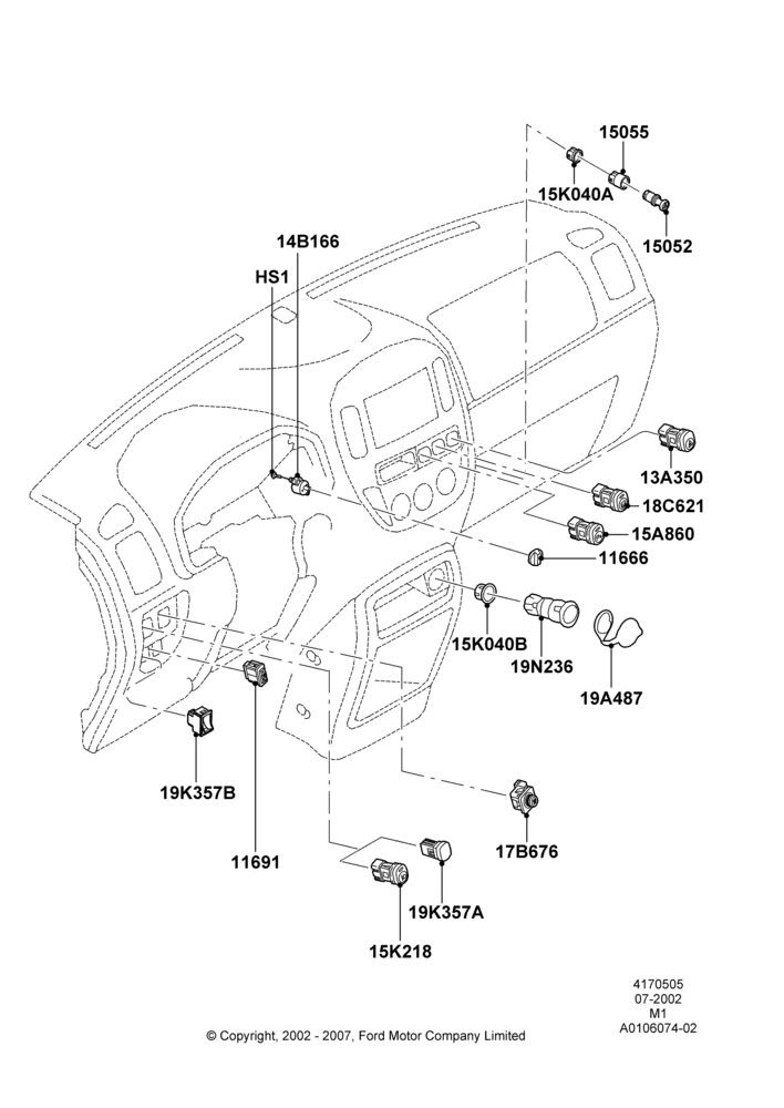 05E - Instrument Panel Related Parts, (+) North American Markets; 22/JUL/2002-22/DEC/2003