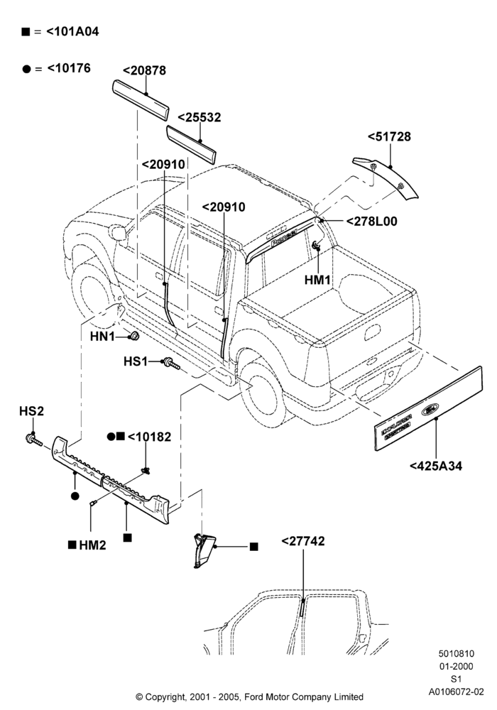 10B - Body Mouldings; 20/AUG/2001-19/AUG/2002