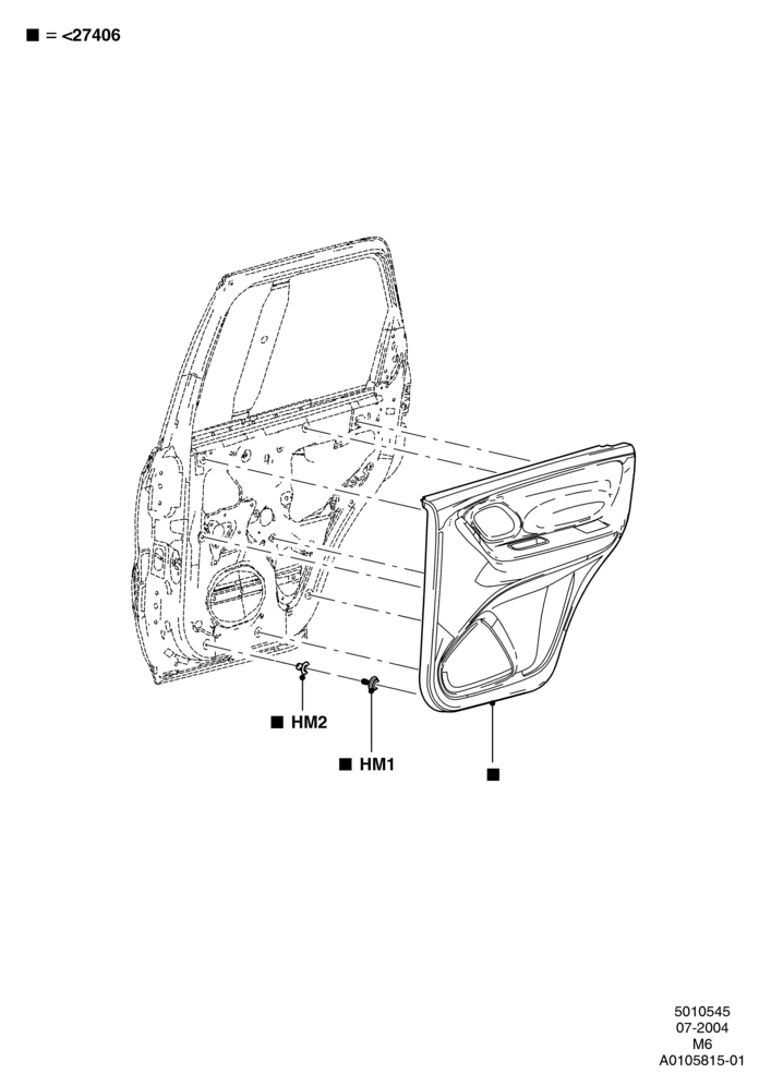 45 - Rear Door Trim Panels; 26/JUL/2004-01/MAY/2006