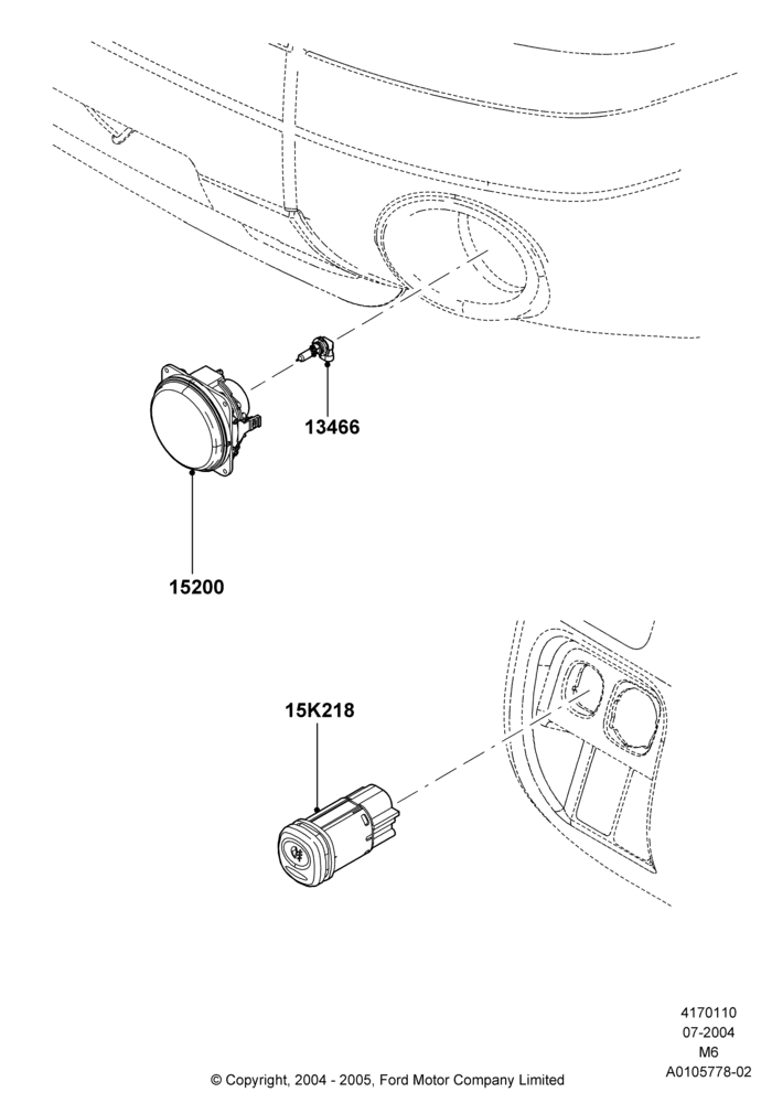Front Fog Lamps, Ford Series
