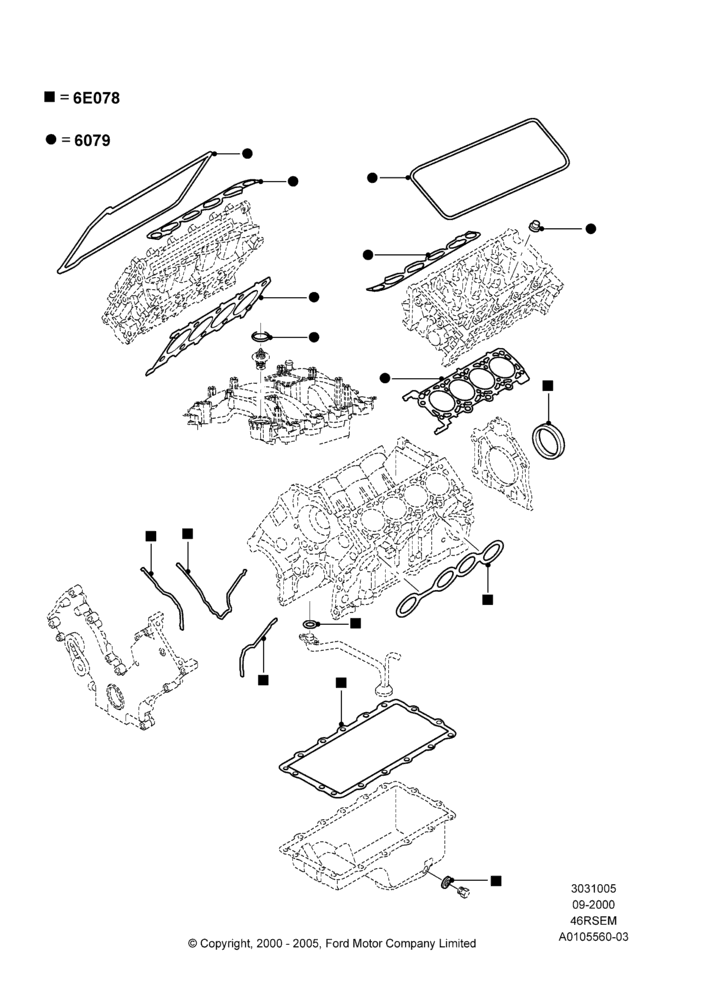 05A - Engine Gasket Kits, 4.6 SOHC EFI, GT; 18/SEP/2000-12/MAY/2004