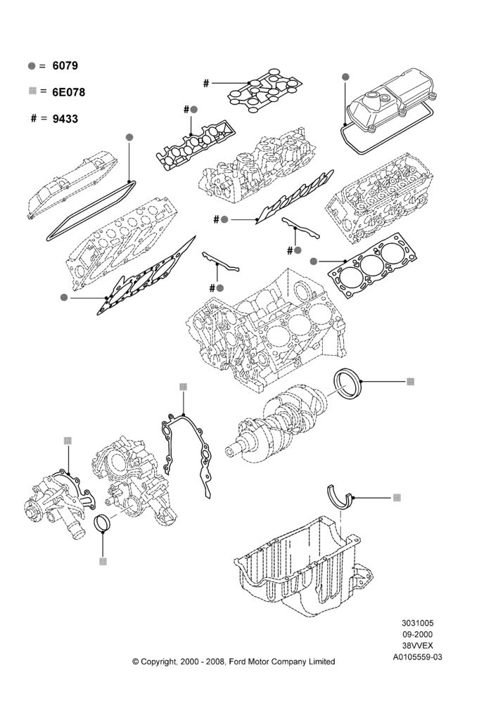 05 - Engine Gasket Kits, 3.8 OHV EFI; 18/SEP/2000-30/SEP/2003