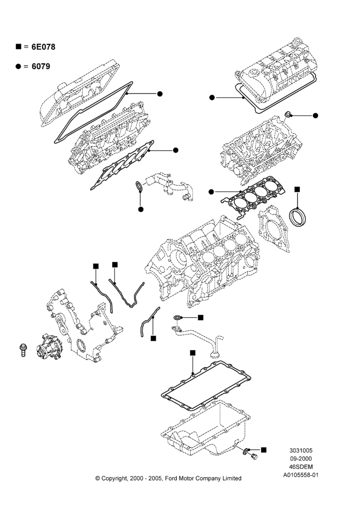05A - Engine Gasket Kits, 4.6L DOHC V8 EFI, Cobra; 18/SEP/2000-05/SEP/2001