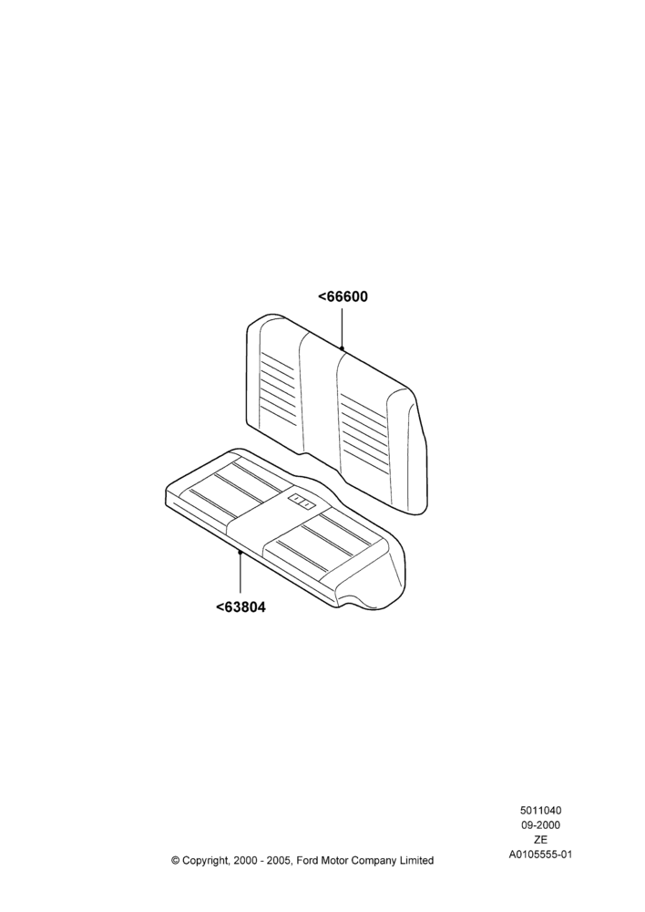 40B - Rear Seat Covers, Convertible; 18/SEP/2000-12/MAY/2004