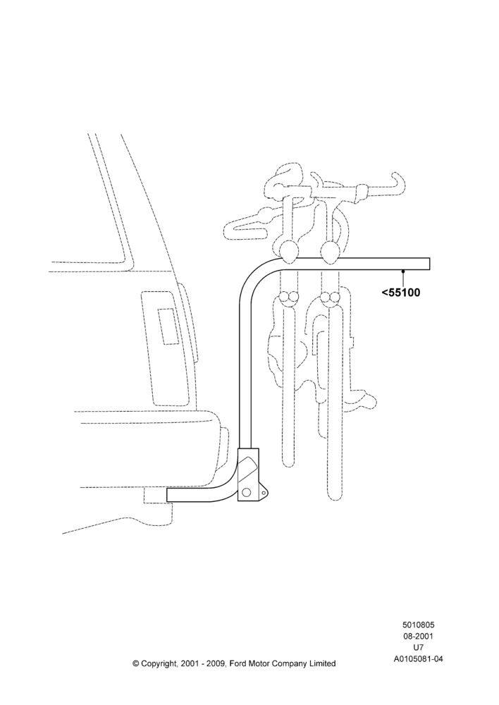 05X - Roof Rack Systems, Accessory, Rear Hitch Mount Bike Rack; 31/JAN/2000-09/MAY/2003