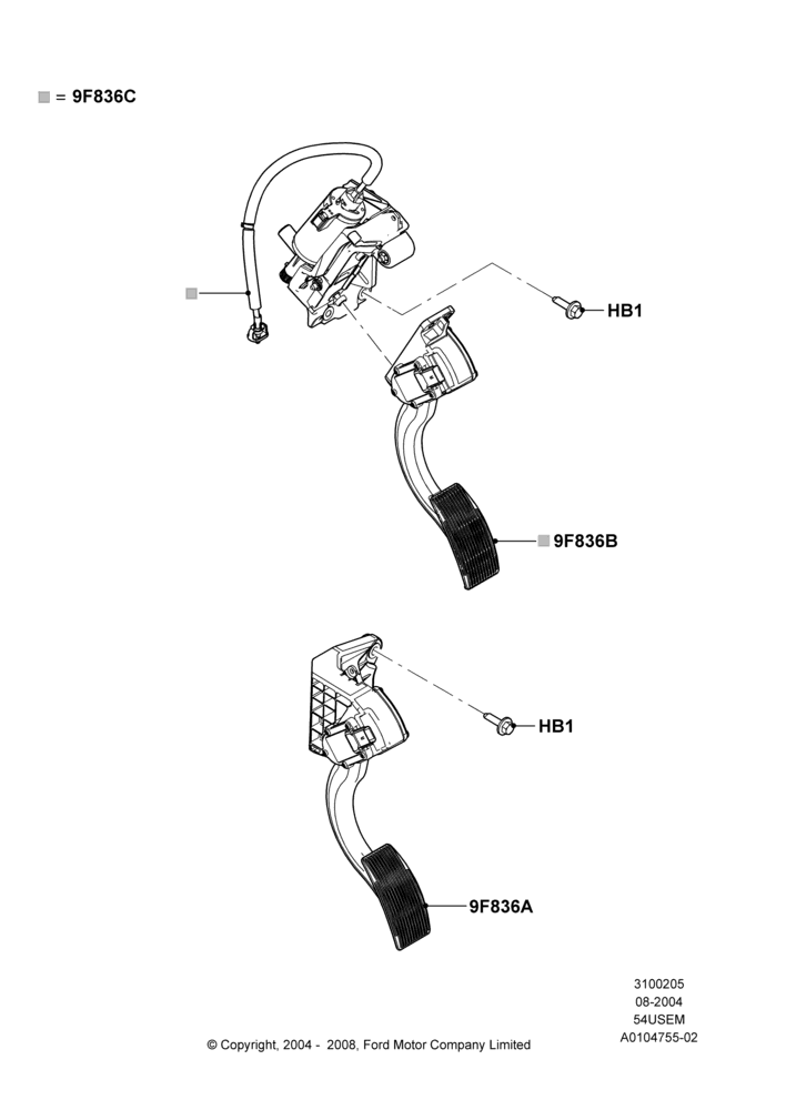 05A - Accelerator/Injection Pump Controls, 5.4L 3V V8; 02/AUG/2004-15/SEP/2008