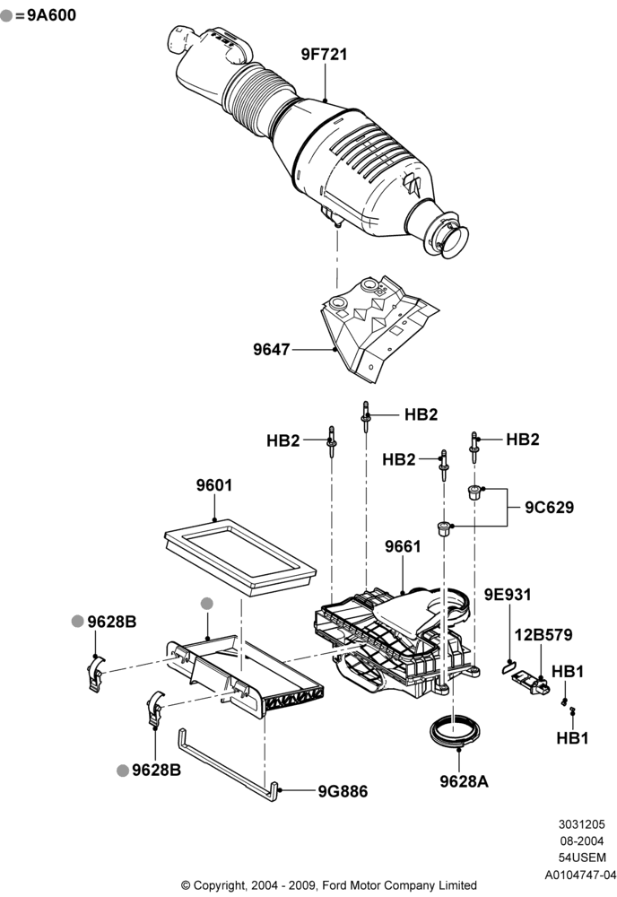 05A - Air Cleaner, 5.4L 3V V8; 02/AUG/2004-02/AUG/2006