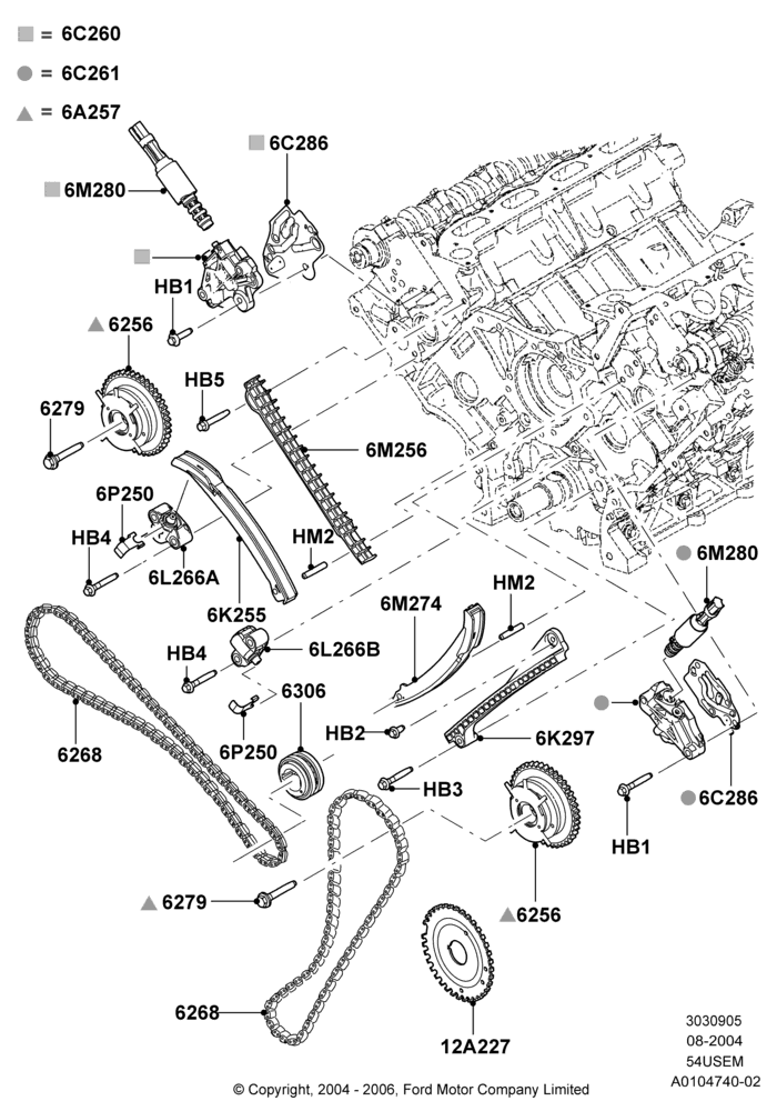 05A - Timing Gear, 5.4L 3V V8; 02/AUG/2004-15/SEP/2008