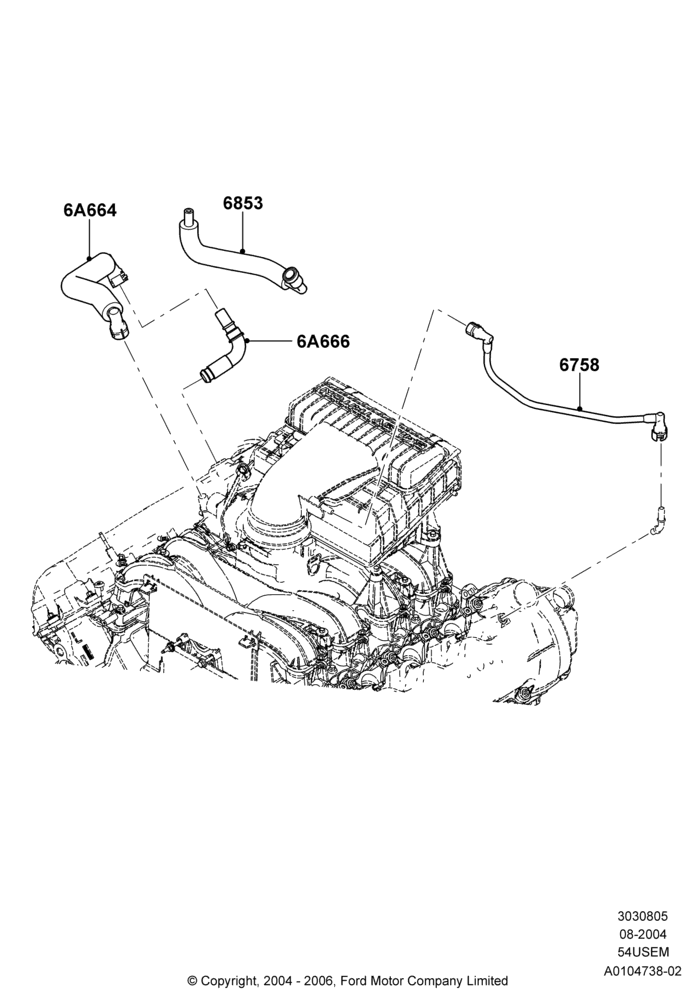 05A - Emission Control - Crankcase, 5.4L 3V V8; 02/AUG/2004-15/SEP/2008