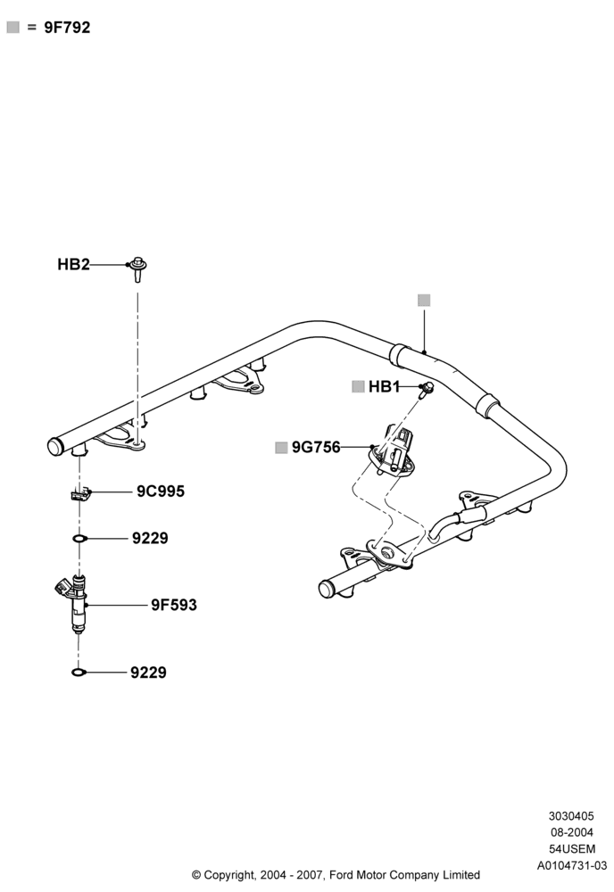 05A - Fuel Injectors and Pipes, 5.4L 3V V8; 02/AUG/2004-15/SEP/2008