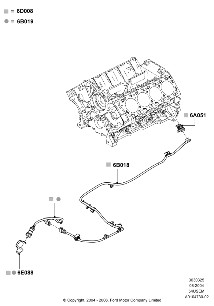 25A - Engine Heater, 5.4L 3V V8; 02/AUG/2004-15/SEP/2008