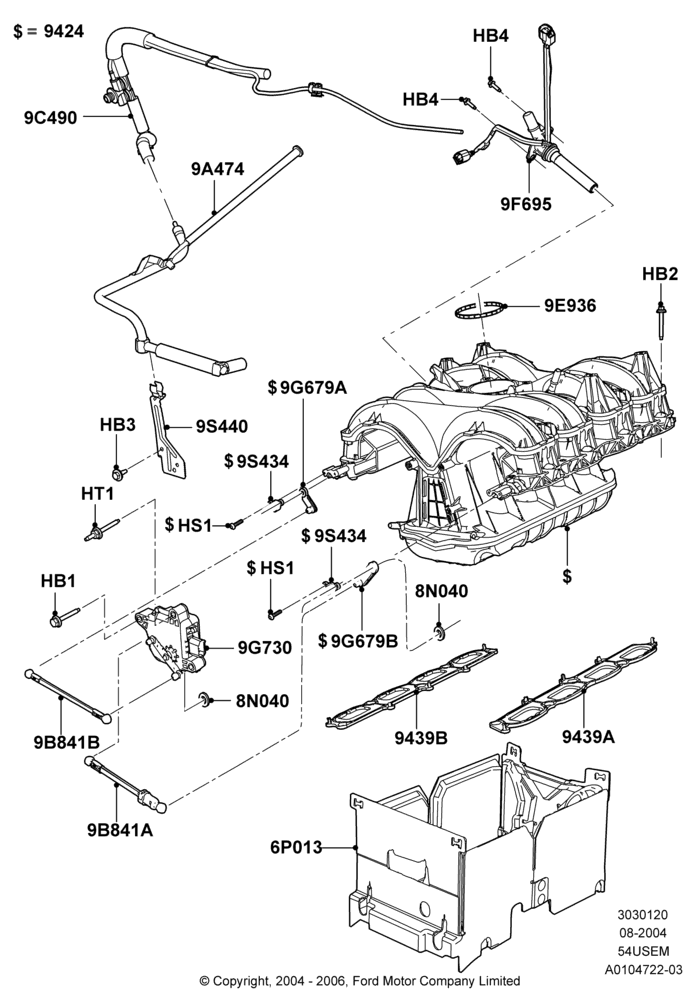 20A - Intake Manifold, 5.4L 3V V8; 02/AUG/2004-02/AUG/2006
