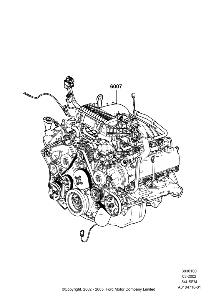 00A - Engine Assy Fully Dressed, 5.4L 3V V8; 02/AUG/2004-15/SEP/2008