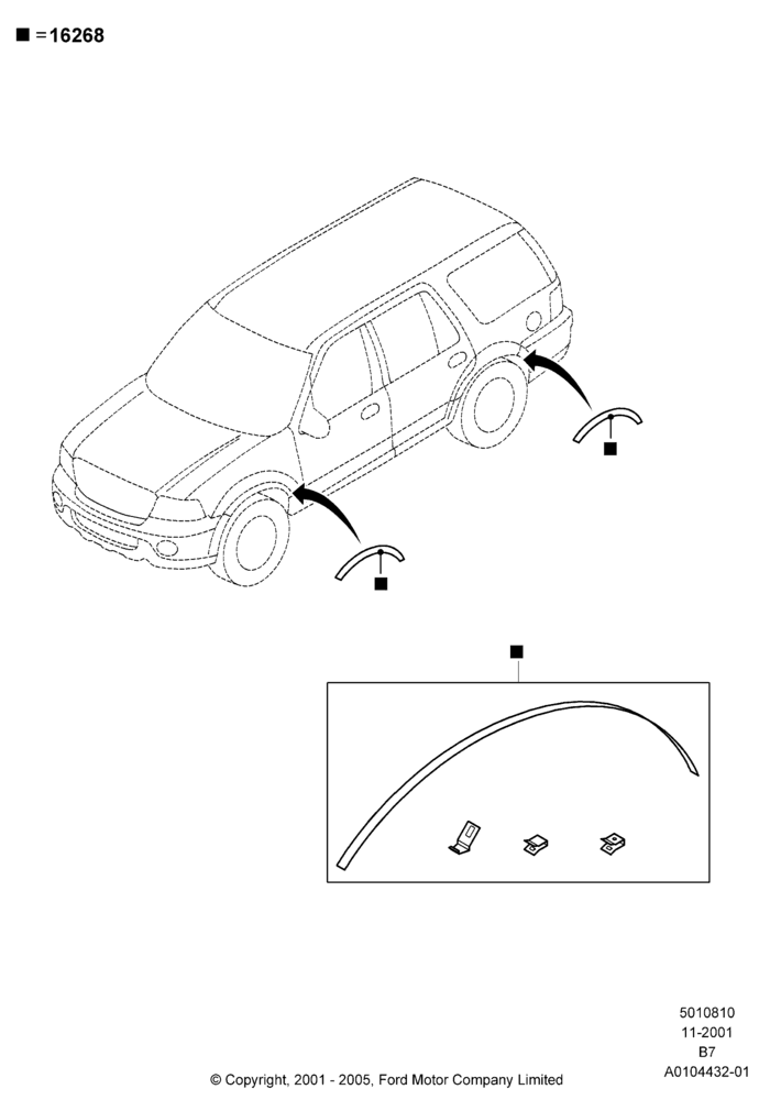 10XA - Body Mouldings, XLT, Accessory Fender Flares; 18/MAR/2002-02/MAY/2005