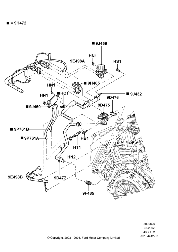 Exhaust Gas Recirculation, 4.6 DOHC EFI S/C, Cobra