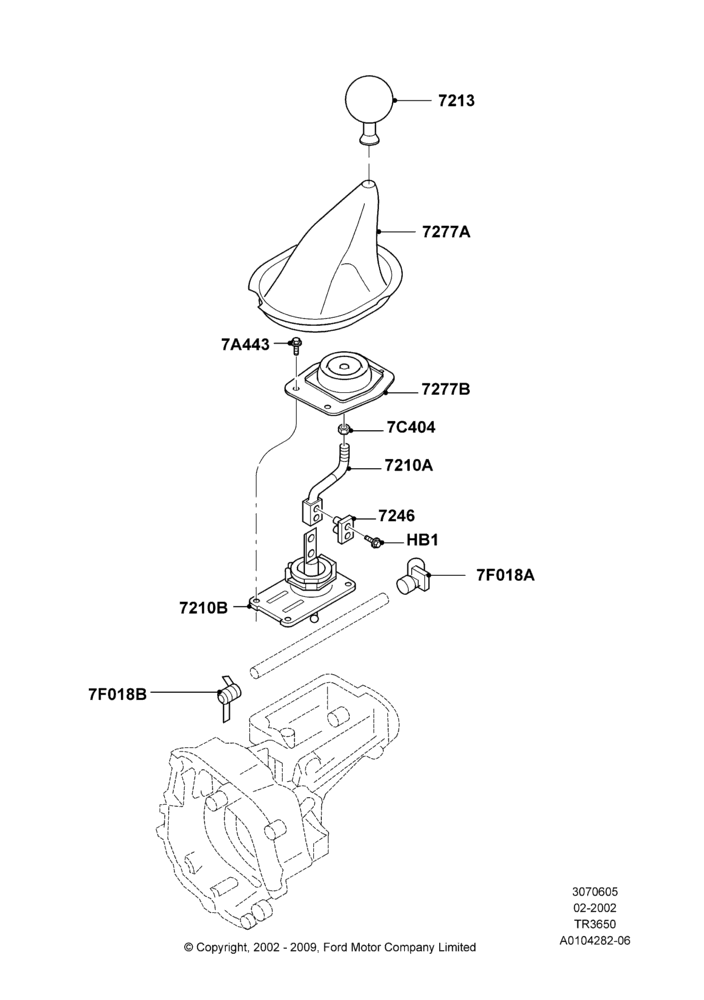 05A - Gear Change Lever - Manual Trans, TR3650 5-Speed Manual Transmission; 18/SEP/2000-12/MAY/2004