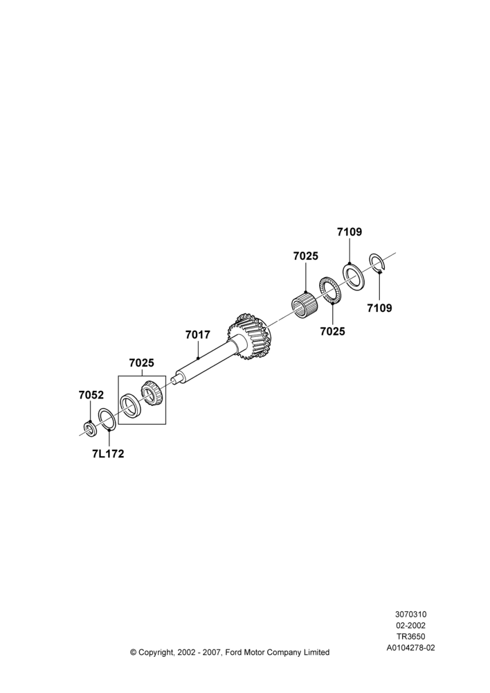 10A - Input Shaft, Gear Sets & Bearings, TR3650 5-Speed Manual Transmission; 18/SEP/2000-12/MAY/2004