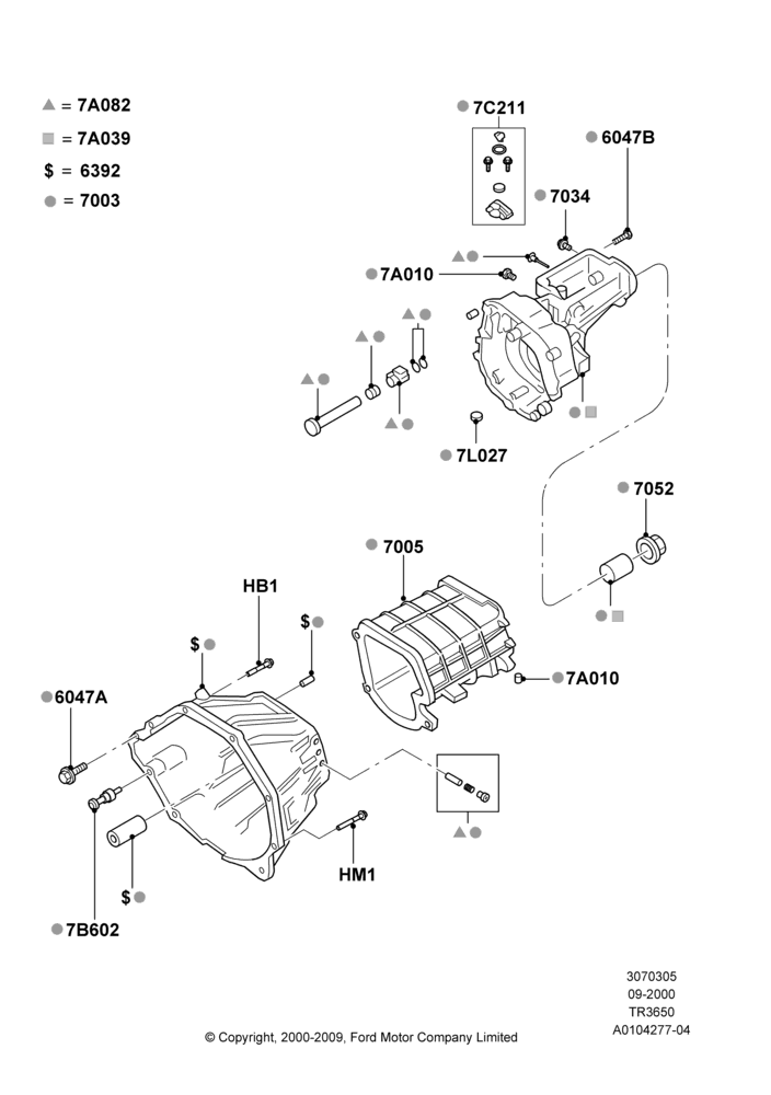 05A - Manual Transmission and Case, TR3650 5-Speed Manual Transmission; 18/SEP/2000-12/MAY/2004