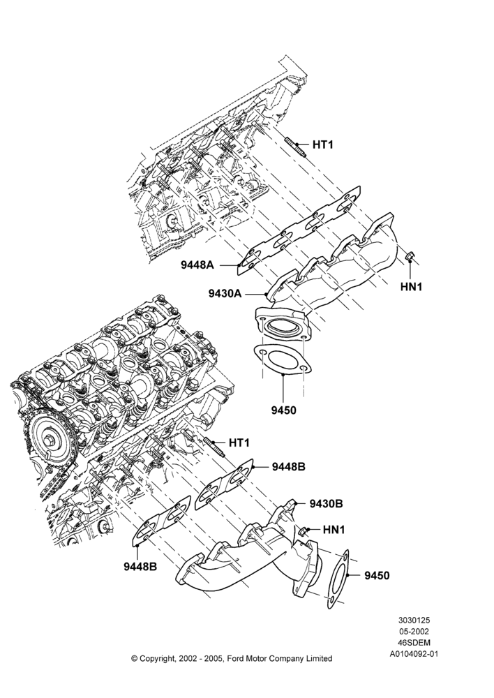 Exhaust Manifold, 4.6 DOHC EFI S/C, Cobra