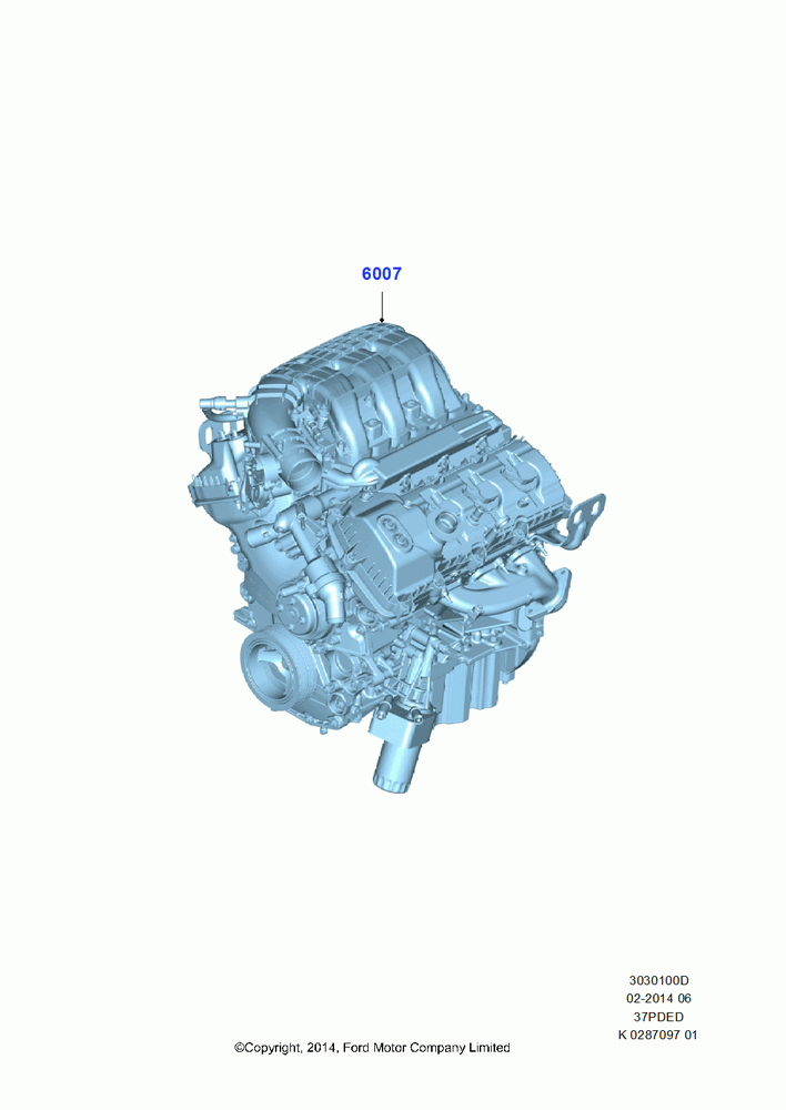 00D - Engine Assy Fully Dressed, 3.7L 4V PFI V6 NA Gas; 21/APR/2014