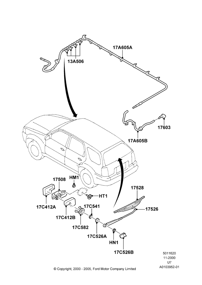 20B - Rear Window Wiper and Washer; 04/MAR/2002-09/MAY/2003