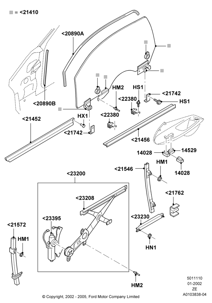 10 - Front Door Glass & Window Controls; 18/SEP/2000-12/MAY/2004