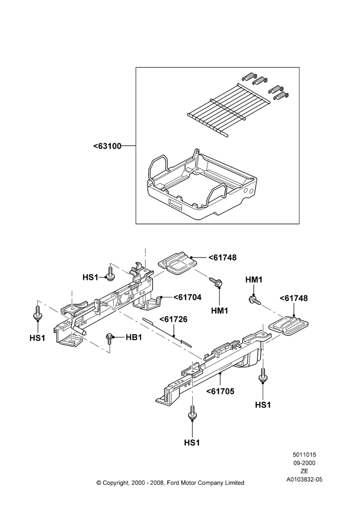 15A - Front Seat Base, With Driver 2 Way Mnl.Seat Adjuster, With Pass. 2 Way Manual Seat Adjust; 18/SEP/2000-12/MAY/2004