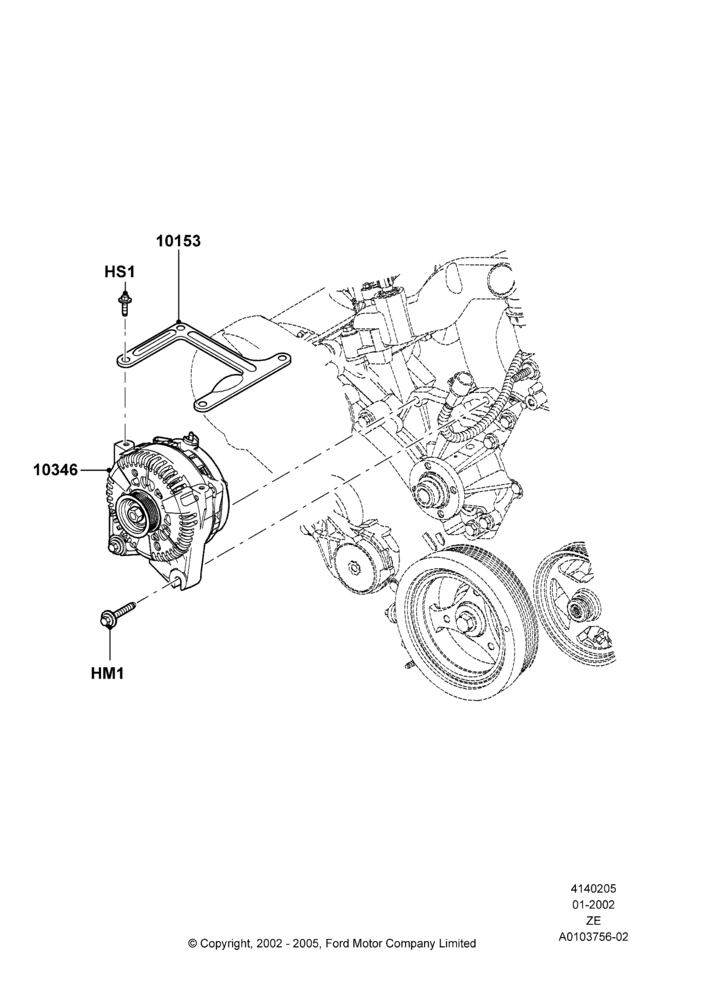 05B - Alternator and Mountings, 4.6 SOHC EFI; 18/SEP/2000-12/MAY/2004