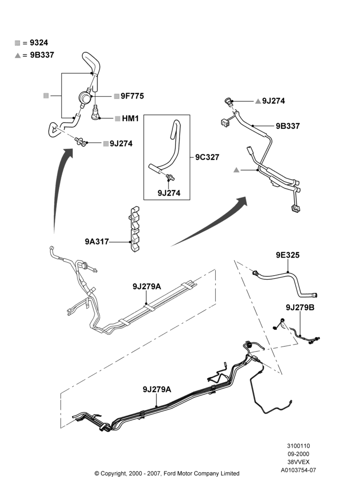 10 - Fuel Lines, 3.8 OHV EFI; 18/SEP/2000-30/SEP/2003