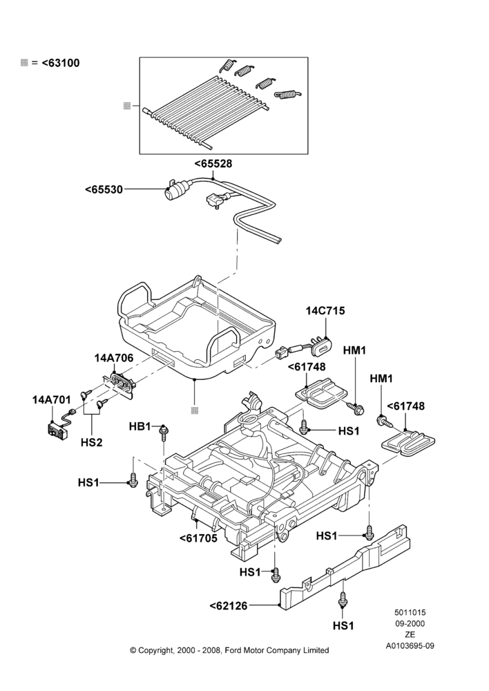 15B - Front Seat Base, With Driver 6 Way Pwr.Seat Adjuster; 18/SEP/2000-12/MAY/2004