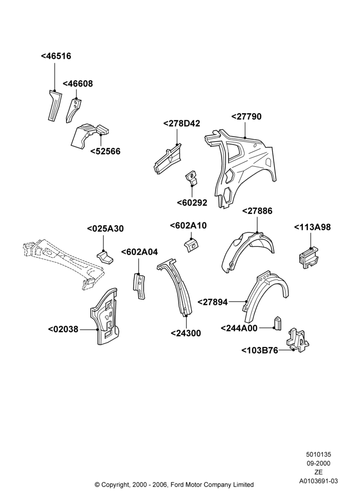 35A - Side Panels - Inner, Coupe; 18/SEP/2000-12/MAY/2004