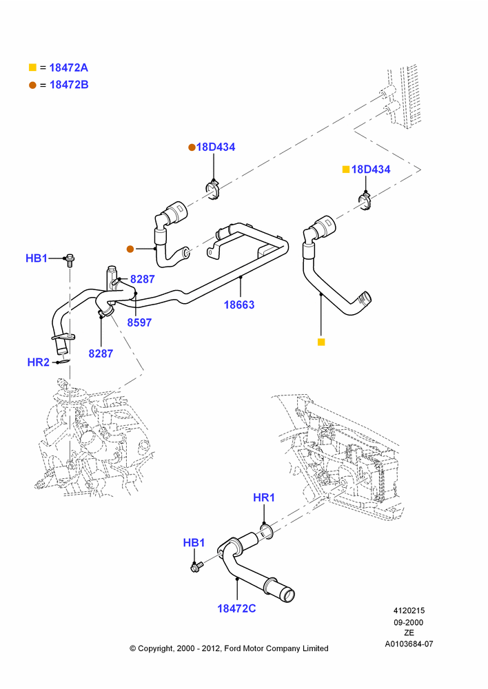 15A - Heater Hoses, 3.8 OHV EFI, 3.9L OHV EFI NA V6 GAS; 18/SEP/2000-12/MAY/2004