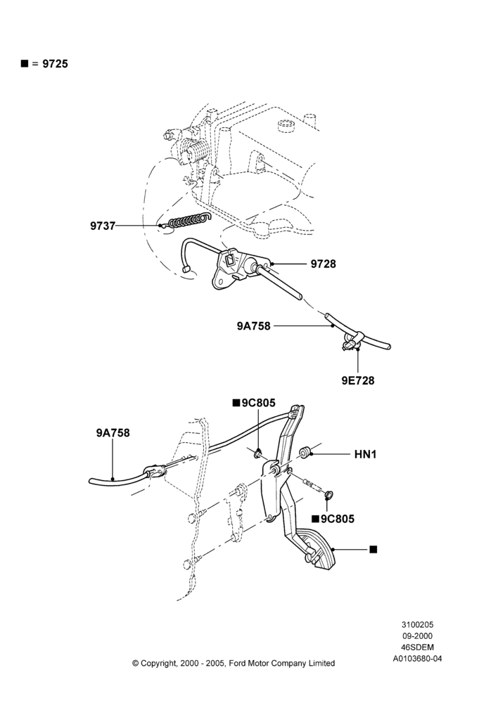 05A - Accelerator/Injection Pump Controls, 4.6L DOHC V8 EFI, Cobra; 18/SEP/2000-05/SEP/2001