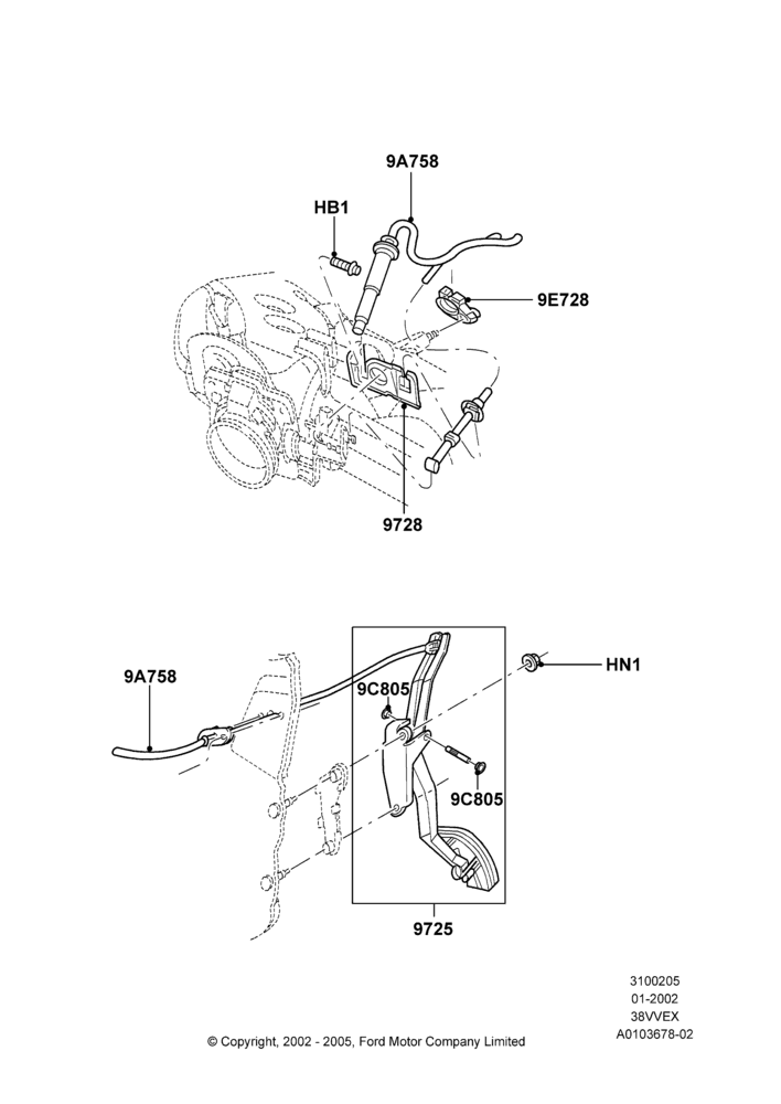 05 - Accelerator/Injection Pump Controls, 3.8 OHV EFI; 18/SEP/2000-30/SEP/2003
