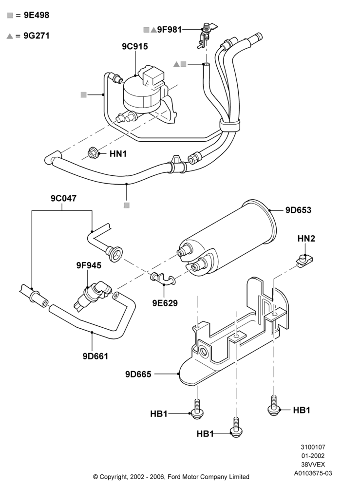 07 - Fuel Vapour System, 3.8 OHV EFI; 18/SEP/2000-30/SEP/2003