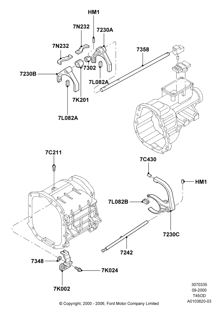 35 - Manual Trans Gear Shift Linkage, 5 Speed Manual (T450D); 18/SEP/2000-12/MAY/2004