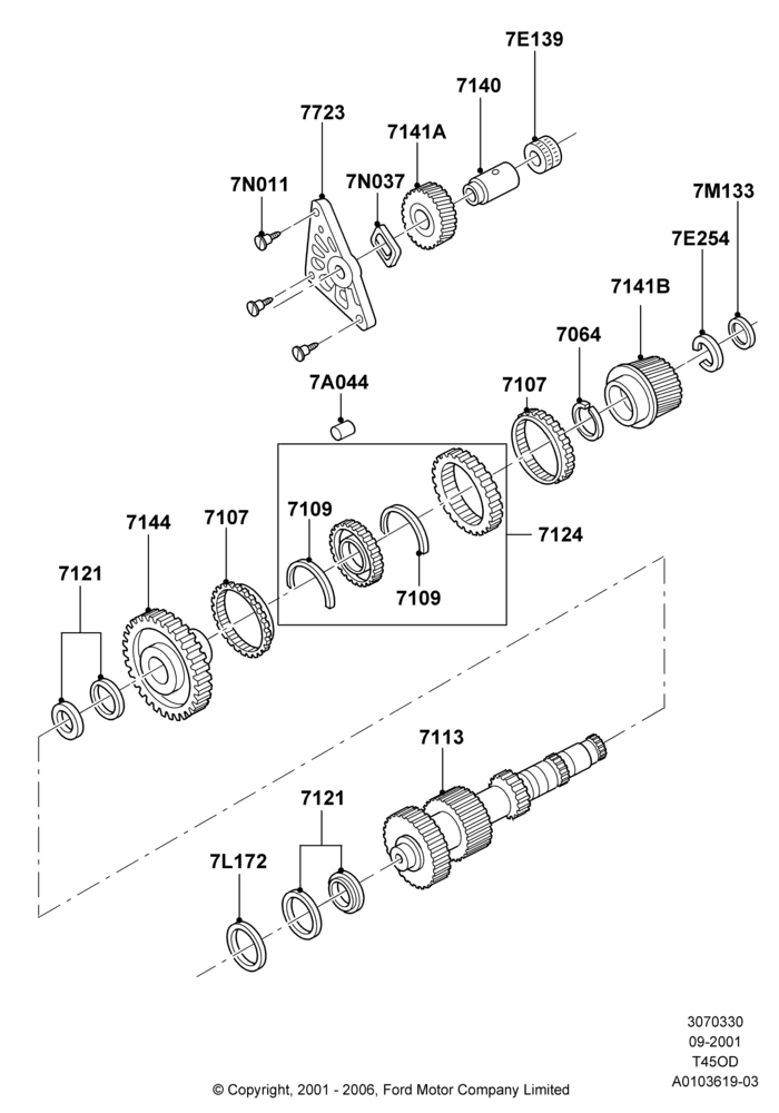 30 - Transmission Counter Shaft Cluster, 5 Speed Manual (T450D); 18/SEP/2000-12/MAY/2004
