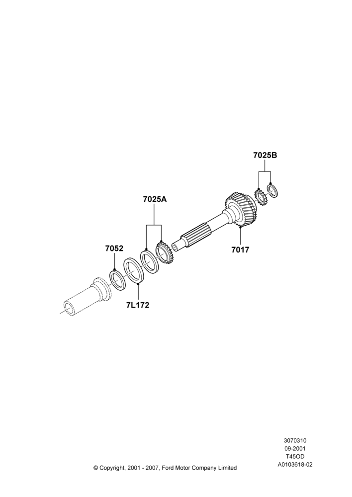 10 - Input Shaft, Gear Sets & Bearings, 5 Speed Manual (T450D); 18/SEP/2000-12/MAY/2004