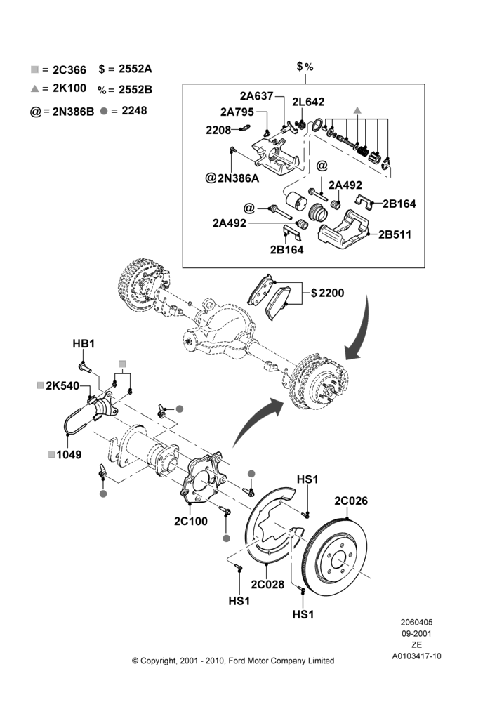 05 - Rear Brake Discs and Calipers; 18/SEP/2000-12/MAY/2004