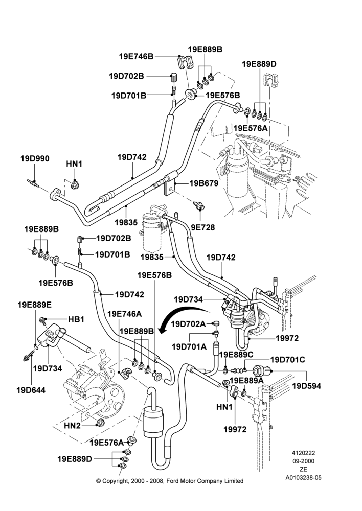 22B - Air Conditioning System, 4.6 DOHC EFI S/C, 4.6 SOHC EFI, 4.6L DOHC V8 EFI; 18/SEP/2000-12/MAY/2004