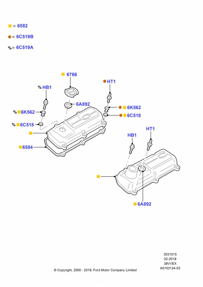 15 - Cylinder Head Cover, 3.8 OHV EFI; 18/SEP/2000-30/SEP/2003